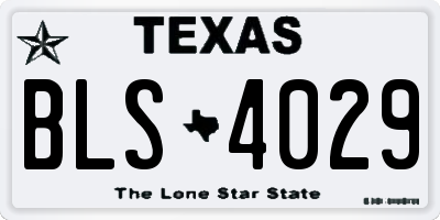 TX license plate BLS4029