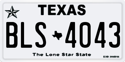 TX license plate BLS4043