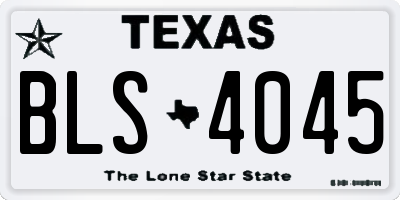 TX license plate BLS4045