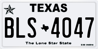 TX license plate BLS4047