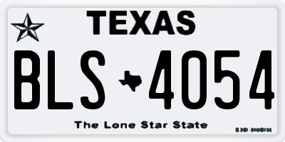TX license plate BLS4054