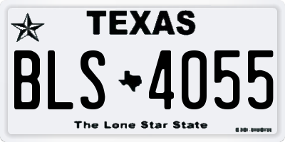 TX license plate BLS4055