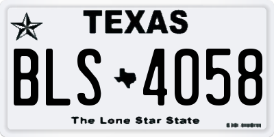 TX license plate BLS4058