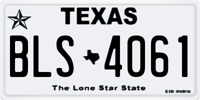 TX license plate BLS4061