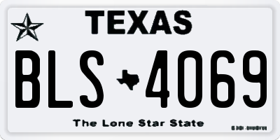 TX license plate BLS4069