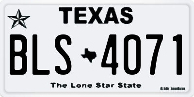 TX license plate BLS4071