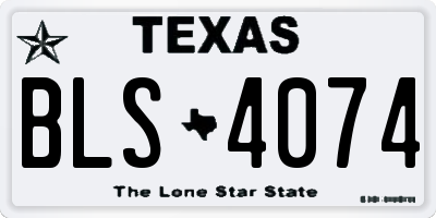 TX license plate BLS4074