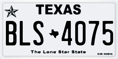 TX license plate BLS4075