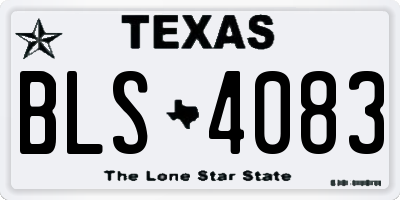TX license plate BLS4083