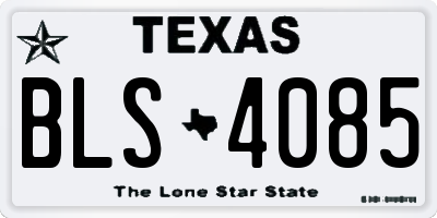 TX license plate BLS4085