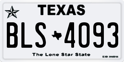 TX license plate BLS4093