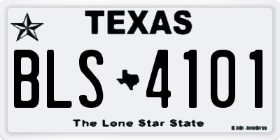 TX license plate BLS4101