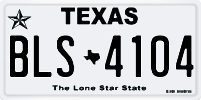 TX license plate BLS4104
