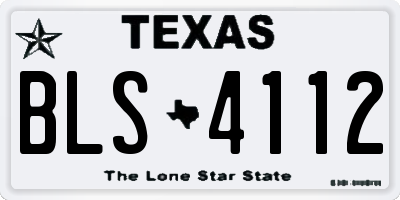 TX license plate BLS4112