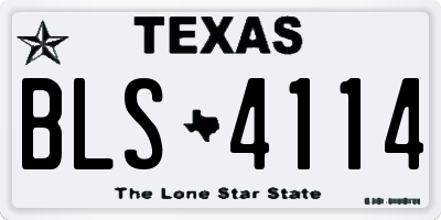 TX license plate BLS4114