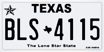 TX license plate BLS4115