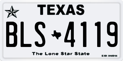 TX license plate BLS4119