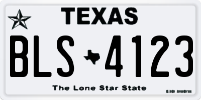 TX license plate BLS4123