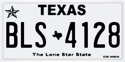 TX license plate BLS4128