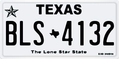 TX license plate BLS4132