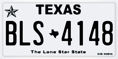 TX license plate BLS4148