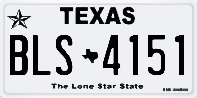 TX license plate BLS4151