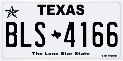 TX license plate BLS4166