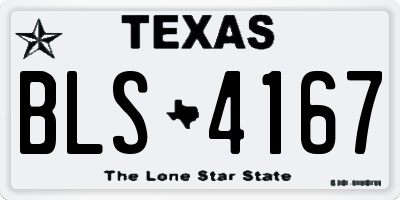 TX license plate BLS4167