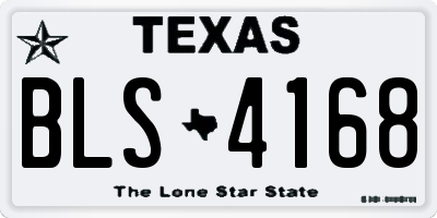 TX license plate BLS4168