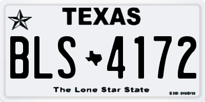 TX license plate BLS4172