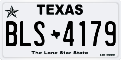 TX license plate BLS4179