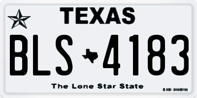 TX license plate BLS4183