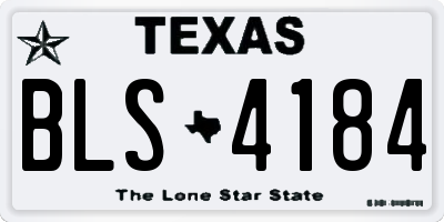 TX license plate BLS4184