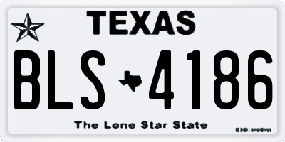 TX license plate BLS4186