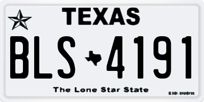 TX license plate BLS4191