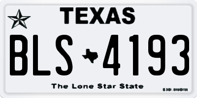 TX license plate BLS4193