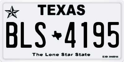 TX license plate BLS4195