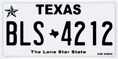 TX license plate BLS4212
