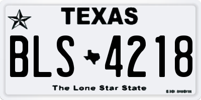 TX license plate BLS4218