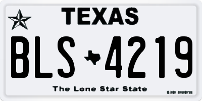 TX license plate BLS4219