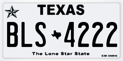 TX license plate BLS4222