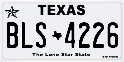 TX license plate BLS4226