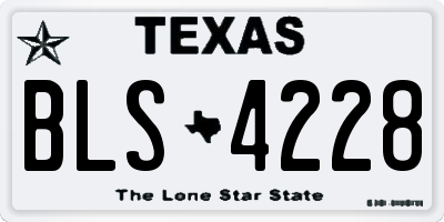 TX license plate BLS4228