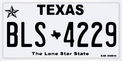 TX license plate BLS4229