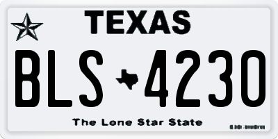 TX license plate BLS4230