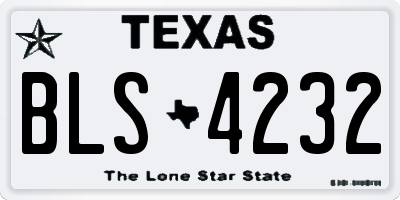 TX license plate BLS4232