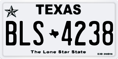TX license plate BLS4238