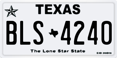 TX license plate BLS4240