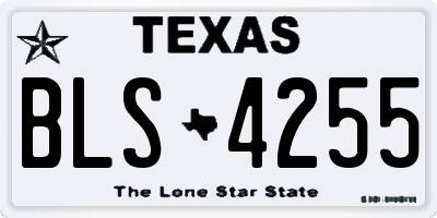 TX license plate BLS4255