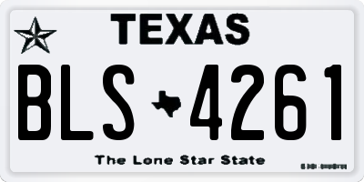 TX license plate BLS4261